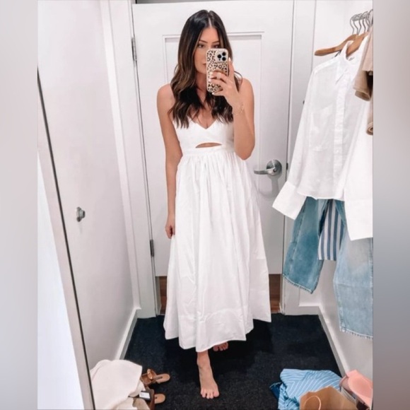 NWOT! Banana Republic White Isa Cotton Dress - Size 0 (BROKEN ZIPPER) - Picture 5 of 7